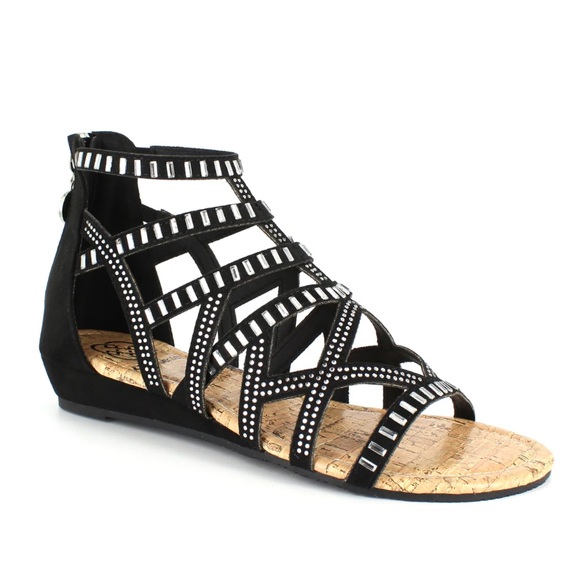 Daisy Fuentes Shoes - Daisy Fuentes Gillian Gladiator Sparkling Rhinestone Sandals